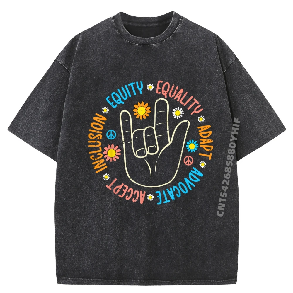 تي شيرت رجالي صيفي بشعار علوي تي شيرت I Love You Hand Accept Graphic تي شيرت رجالي ملابس مغسولة قابلة للتنفس