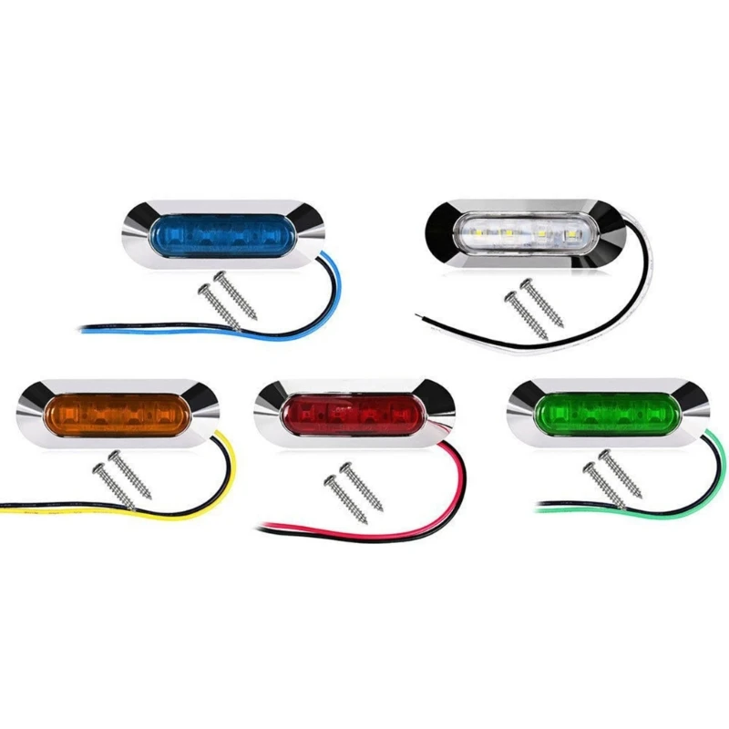 4 Pack LED Front Rear Side Marker Light for Boats Truck Trailer Led Marker Clearance Lights Waterproof 5-color