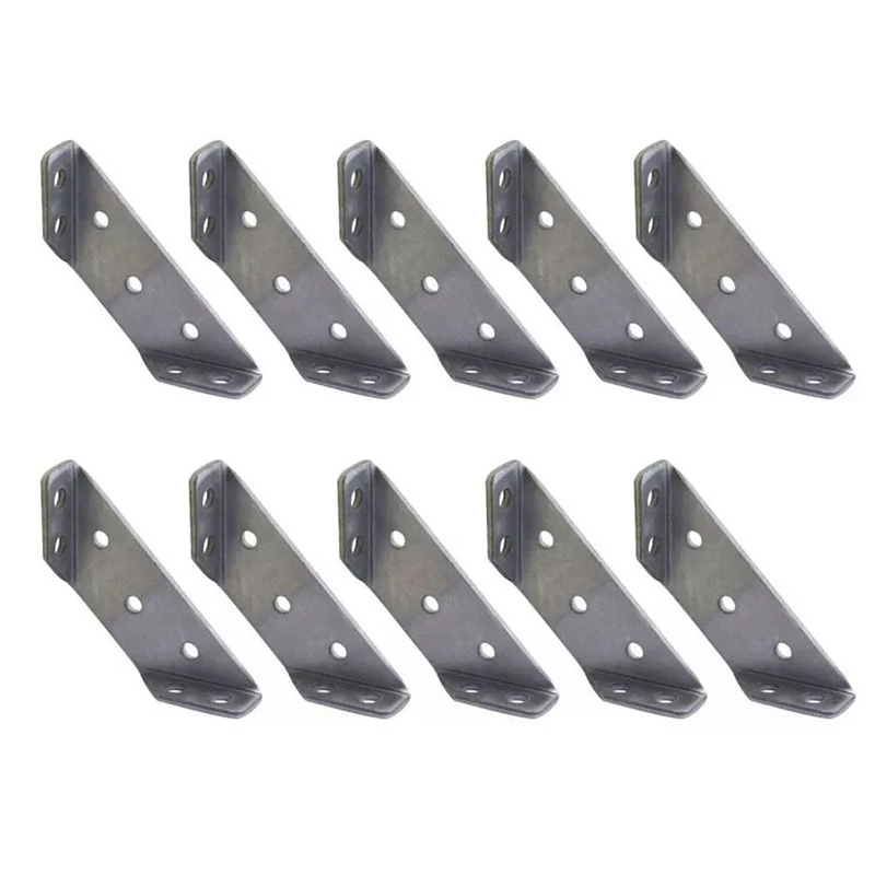 10pcs Universal Furniture Corner Connector Stainless Steel Small Universal Corner Code Fastener Triangular Support Furniture