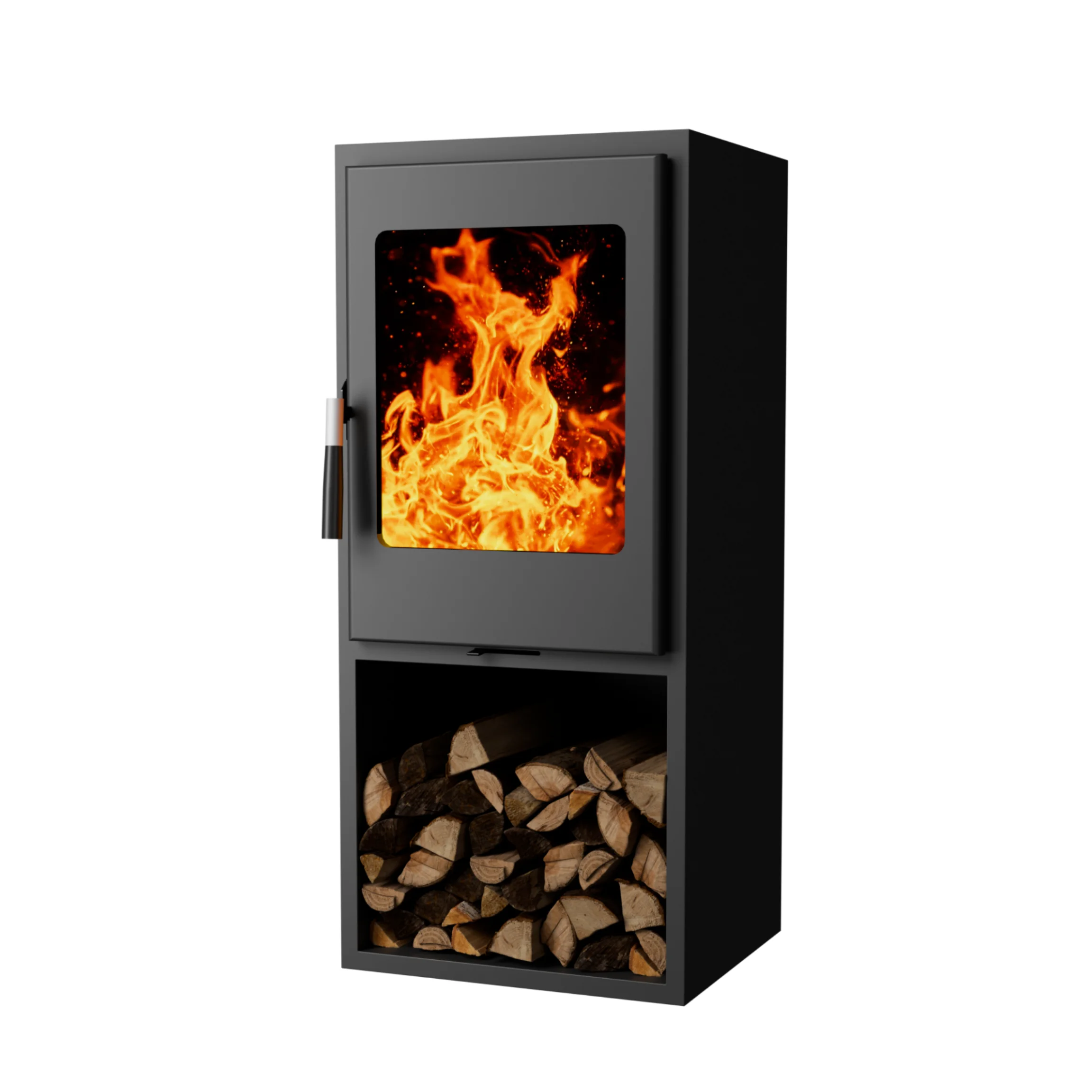 

Modern Steel Indoor Freestanding Wood Burning Fireplace Stove With Fire Surrounds For Bedroom Home Deco