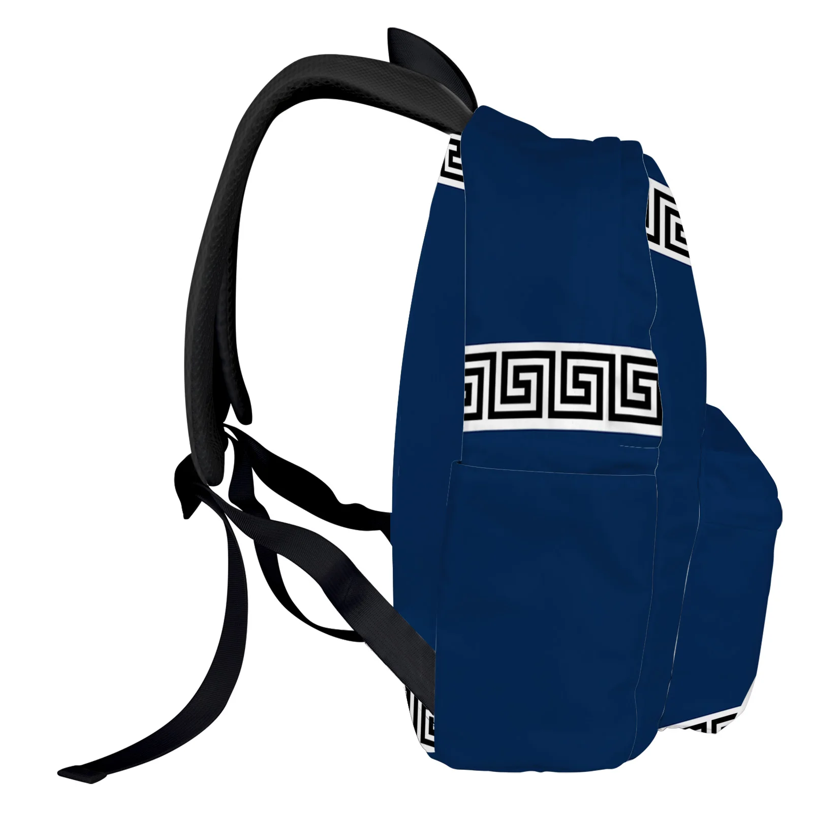 Navy Blue Simple Chinese Geometric Women Man Backpacks Waterproof School Backpack For Student Boys Girls Laptop Bags Mochilas