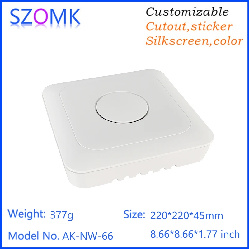 220*220*45mm Smart Home Control Plastic Enclosure Junction Box Wireless Wall Mount IOT Gateway Plastic Electronics Device Box