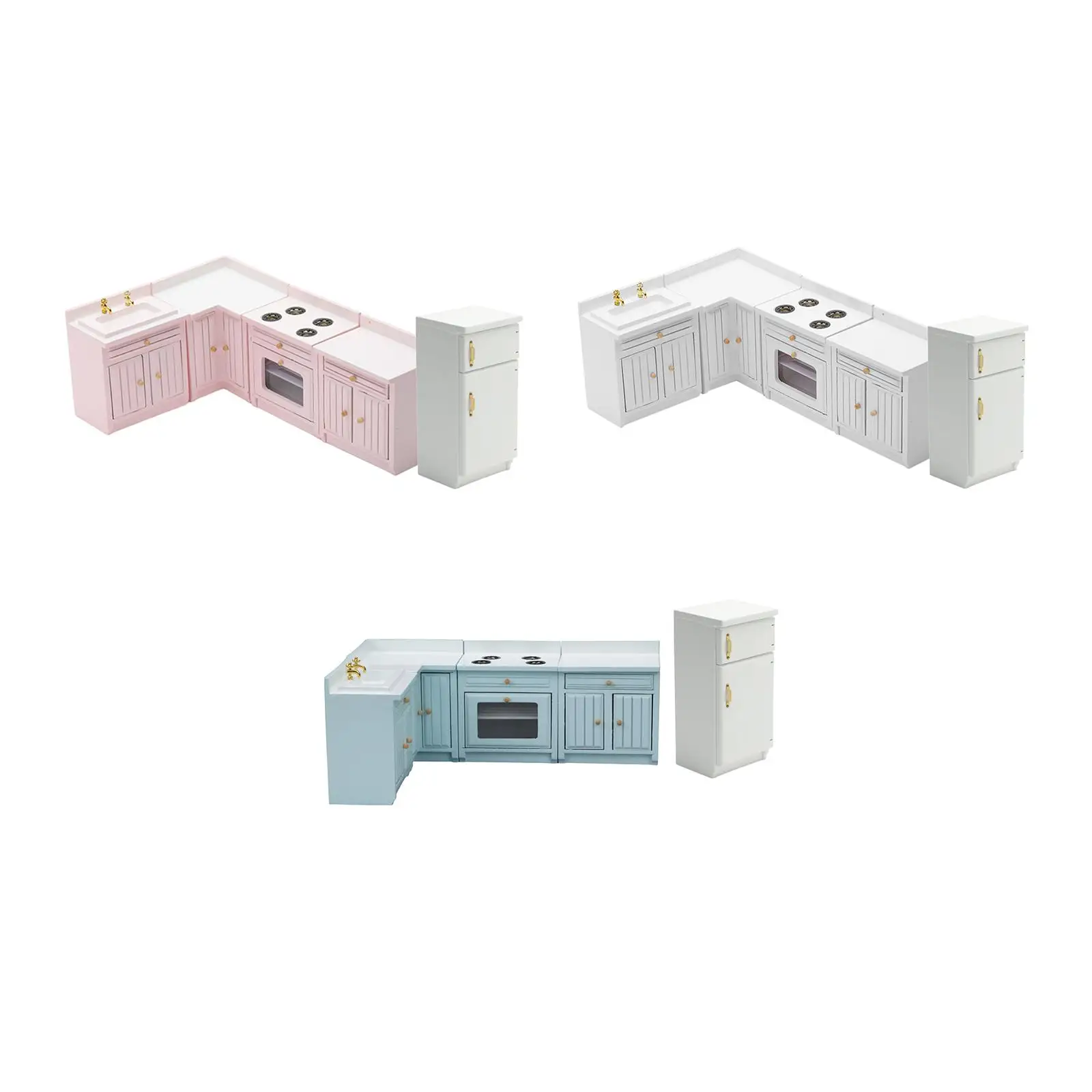 Kit de meubles de cuisine pour maison de poupée 1:12, décor en bois pour filles et garçons âgés de 3 ans et plus