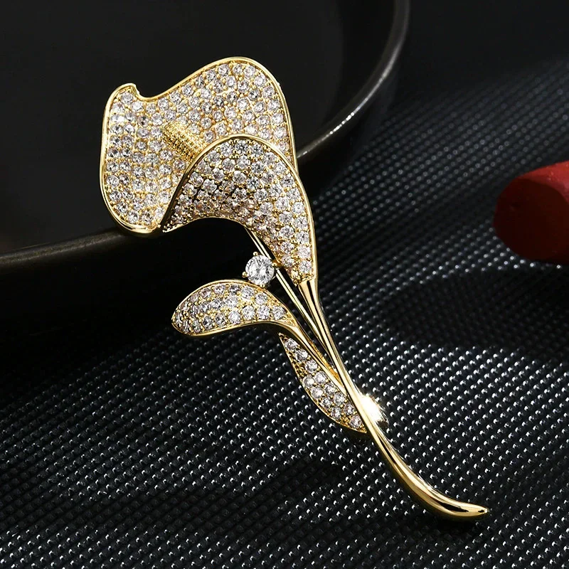 1Pc Romantic Tulip Brooch for Men Women Chic Flower Brooches Pins Corsage Jewelry Trendy Accessories Summer Holiday Gifts 2025