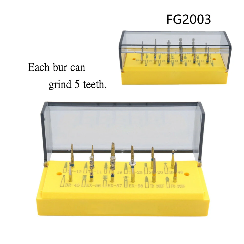 Dental Diamond Burs Drill Set Polishing High Speed Dentistry Bur Bit Grinding Surgical Materials Polishing Tools Veneer Bur Kit