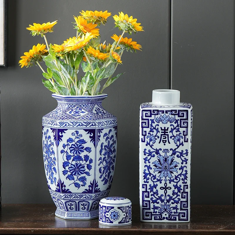 Ceramic Vase Vine Hydroponic Arrangement Container Porch Decoration Art Porcelain Crafts