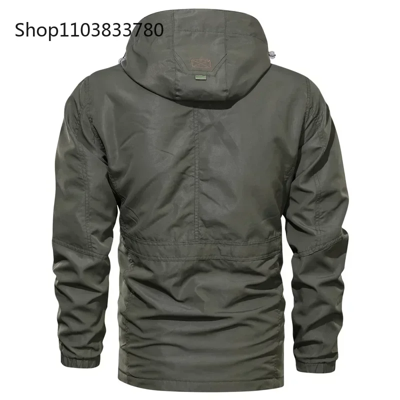 Men\'s Windbreaker Military Skin Soft Shell Clothes Tactical Waterproof Jacket Flight Pilot Hood Coat Climbing Army Field Jacket
