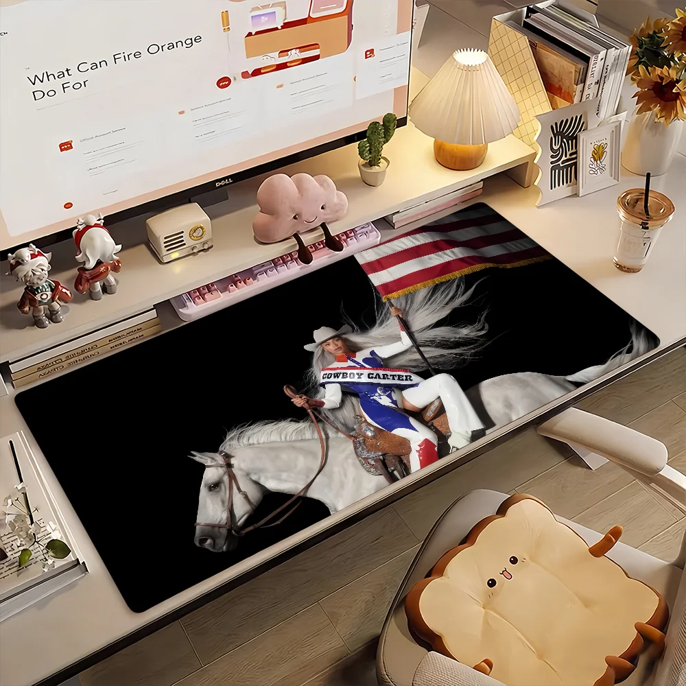 

Singer Beyonce Cowboy Carter Mouse Pad Non-slip Rubber Gamer Balance Computer Mat Decoracion Deskmat Laptop Office Large