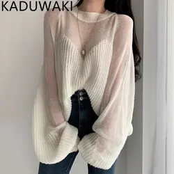 O Neck Loose Long Sleeve Pullover Sweaters Women Soft Thin Pull Femme Korean Style All Match Autumn 2024 Knitted Tops Women