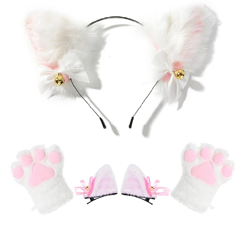 Peluche orecchie di gatto fascia per capelli donna ragazze fascia per capelli Cosplay divertente carino Lola cerchio per capelli accessori per