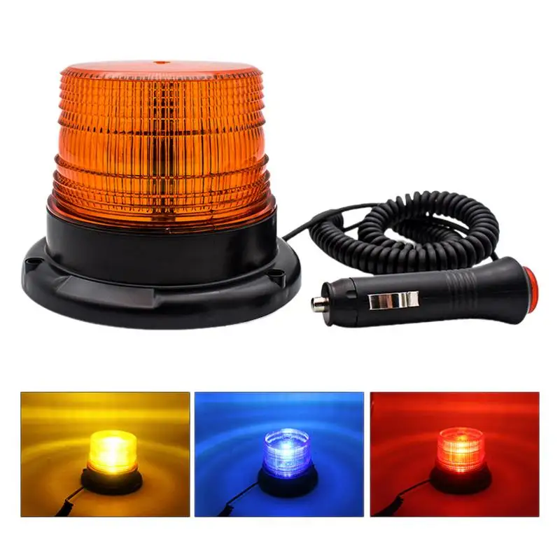 Amber Strobe Lights Flash Warning 12 LED Flashing Forklift Lights Car Security Lamp with Magnetic Base for Vehicles, Trucks, Car