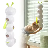 a Interactive Cat Toy Intelligent Motion Activated Wack A Worm Post With Tail Automatic Emerging from The Hole Teasing Cat Toy