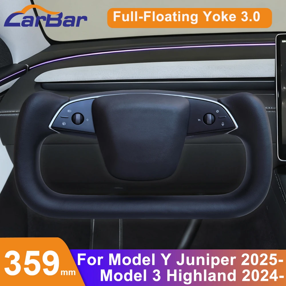 Carbar جديد 359 مللي متر نير عجلة القيادة 3.0 ل تسلا نموذج Y العرعر نموذج 3 هايلاند التدفئة نير مقبض كامل العائمة #1