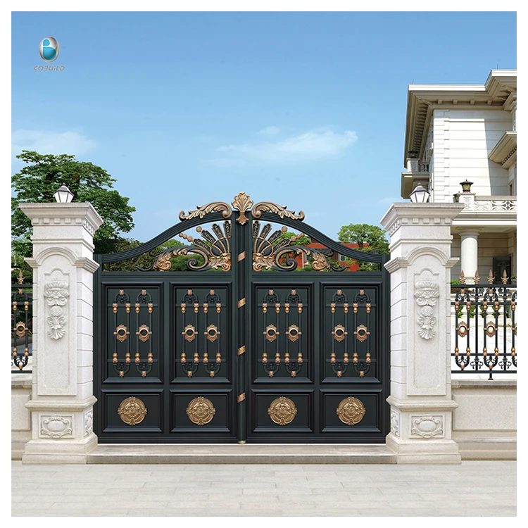 European design Arched door Aluminum door Steel material Automatic swing Open courtyard Apartment Villa exterior use