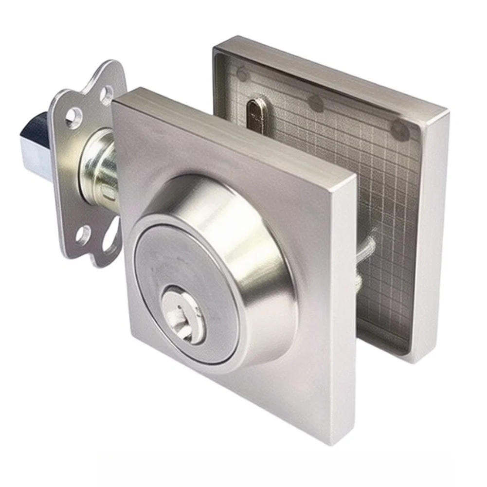 Bedroom Door Lock Privacy Door Handle Exterior Release Tool Zinc Alloy Construction Dual Compression Springs Matte Black
