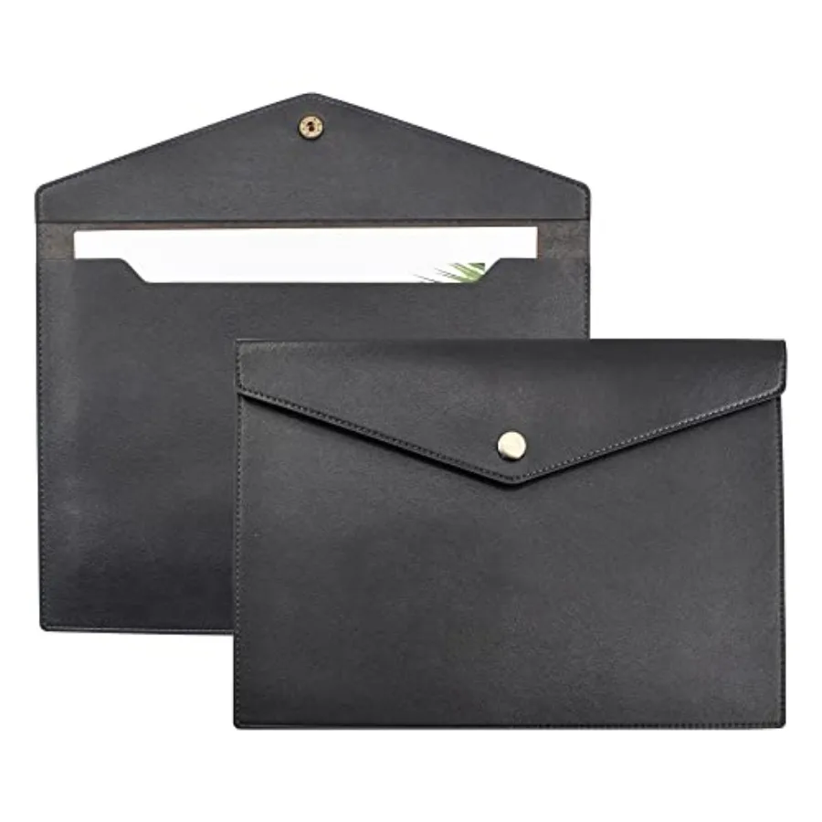 

1 Pcs PU Leather File Folders A4 Document Holder File Envelope Waterproof Portfolio Filing File Organizer for Letter Size with