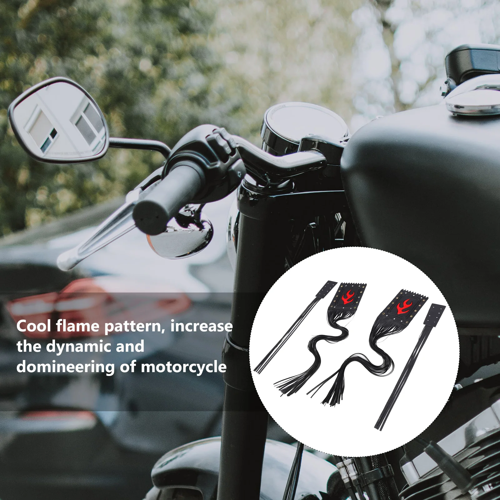 

2Pcs Motorcycle Handlebar Tassel Streamers Grip Cover Fringe Brake Clutch Lever Accessories Weather Resistant Decorative Hand