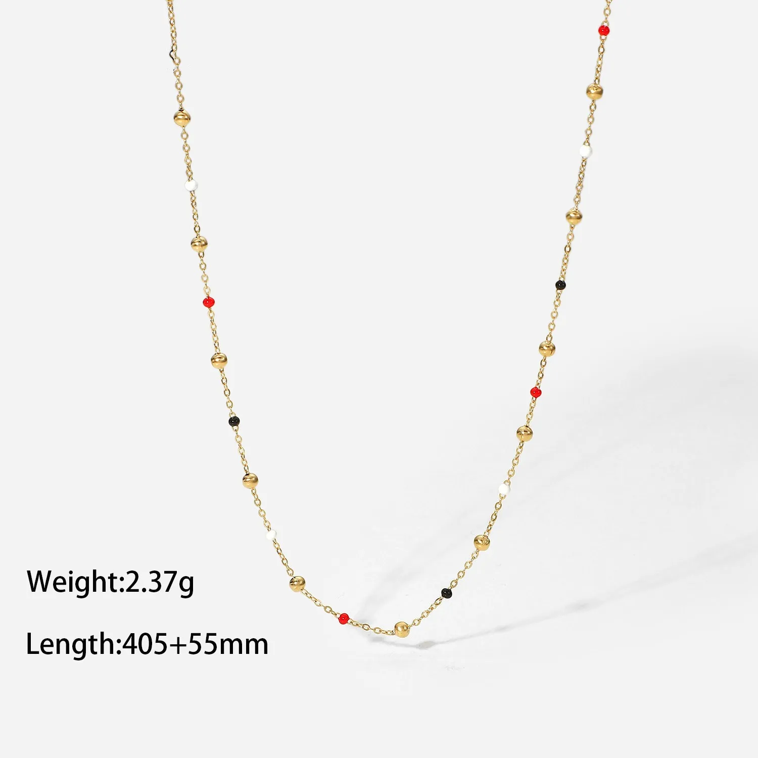 Fashion Stainless Steel Creative Colorful Drip Oil Bead Chain Necklace Women 18k Gold Color Plated Trendy Jewel