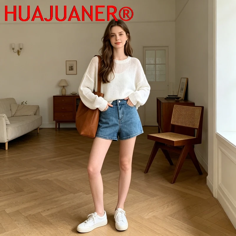 Women Shorts Denim High Waist Jean Slim Fit Sexy Jeans Casual Pockets Spliced 2026 Summer Short Straight Pants Basics Denims view 3