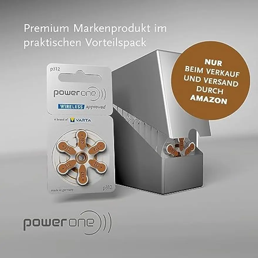 Батарейки для слуховых аппаратов Power One Size, 312 цинковые, 60 шт., 10A 10 PR70, батарейки для слуховых аппаратов BTE CIC RIC OE