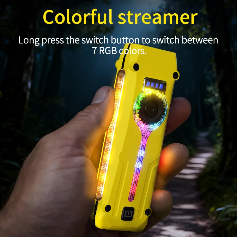 RGB 7-Color Strong Light Flashlight White Yellow Red Purple Multi Light Source Outdoor Lighting Pen Clip Magnetic Flat Torch