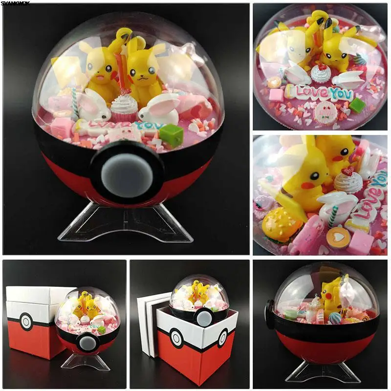 

Anime Pokemon Ball Figures Pikachu Pokeball Bulbasaur Handcraft DIY Figures for Kids A Birthday Present for 10CM