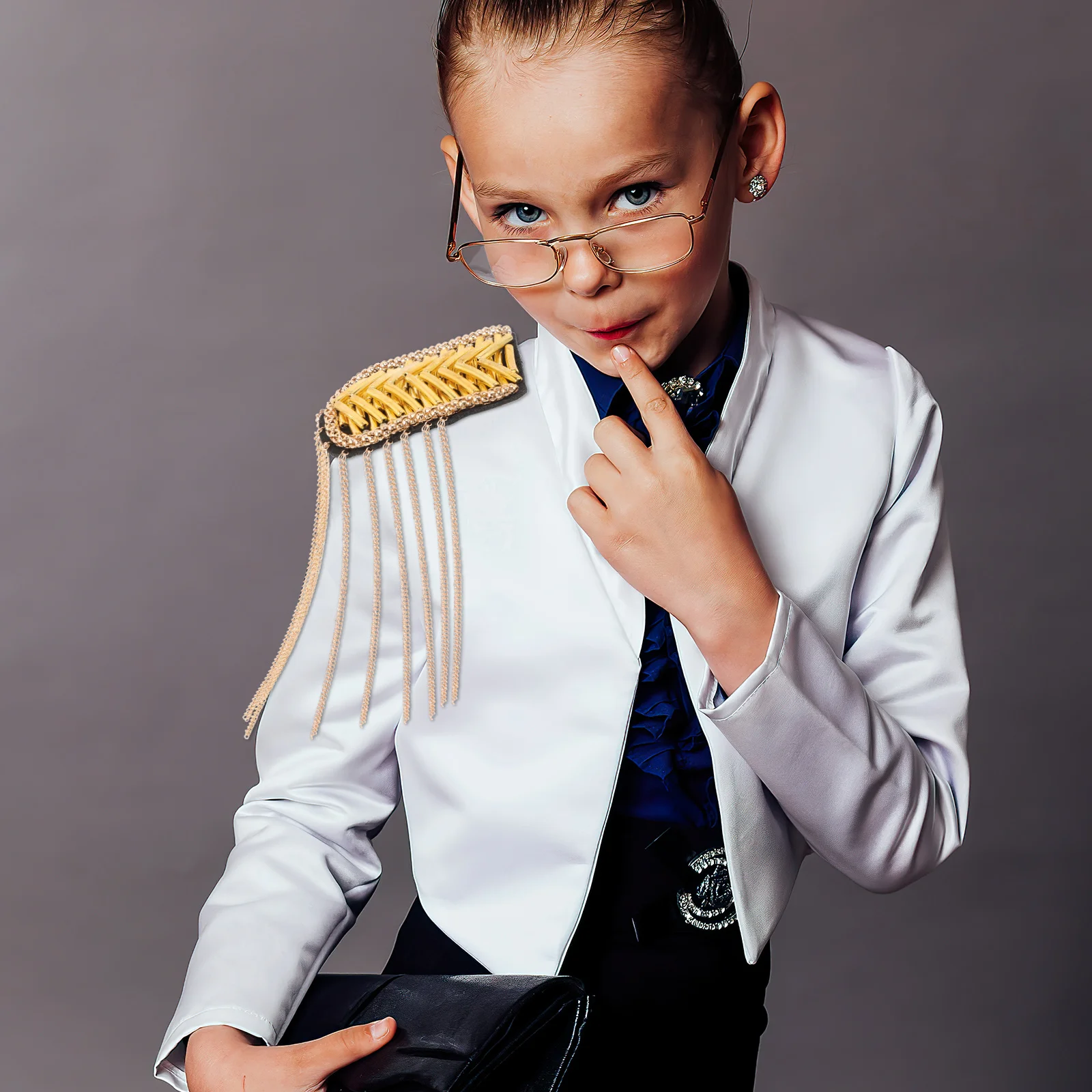 

2Pcs Shoulder Epaulets Rhinestones Tassel Chain Dangle Chain Shoulder Jewelry Clothes Decoration Women Epaulettes