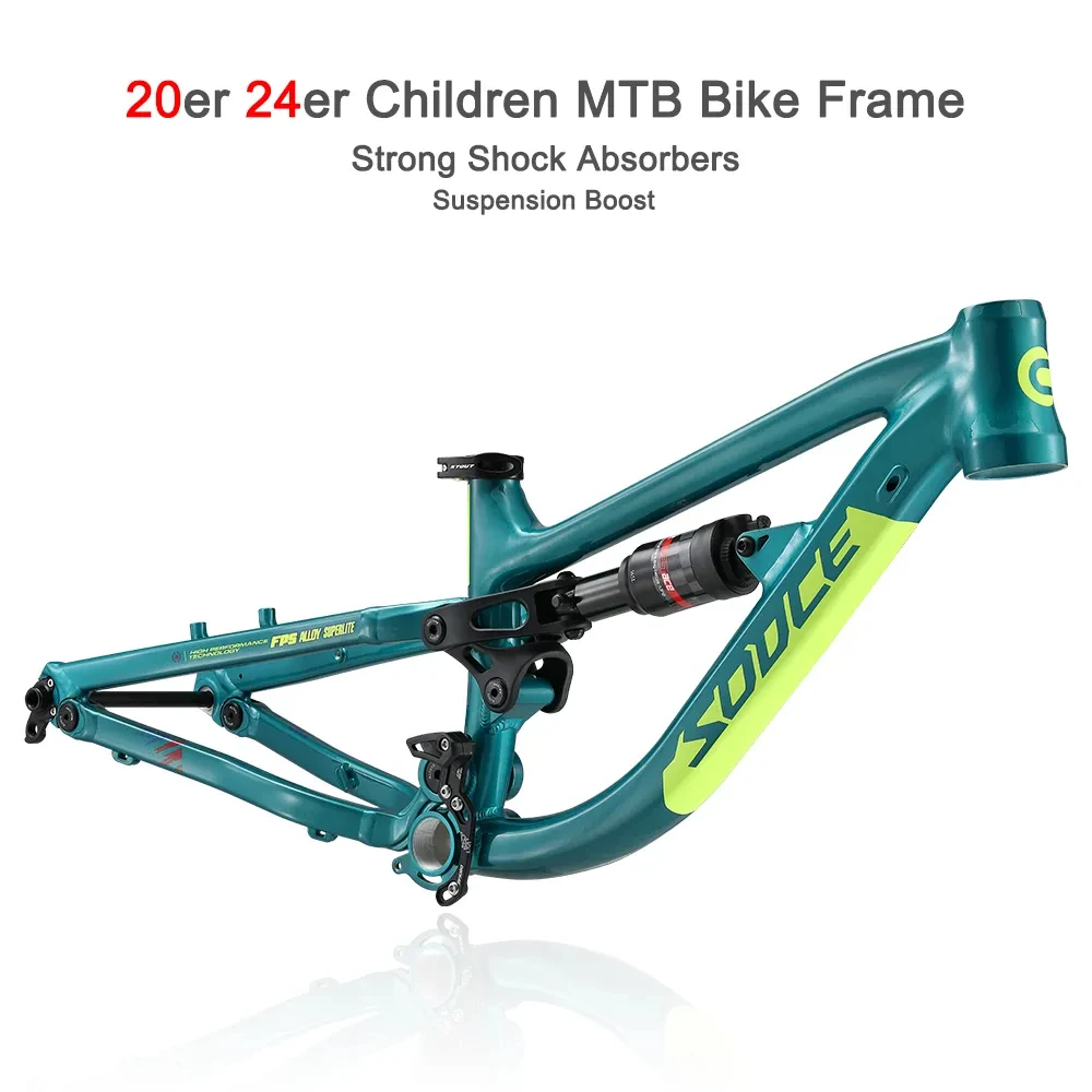 SODCE 20er 24er Rama rowerowa z pełnym zawieszeniem dla dzieci i dorosłych 148x12mm Rama MTB ze stopu aluminium DH AM Wózek barrow