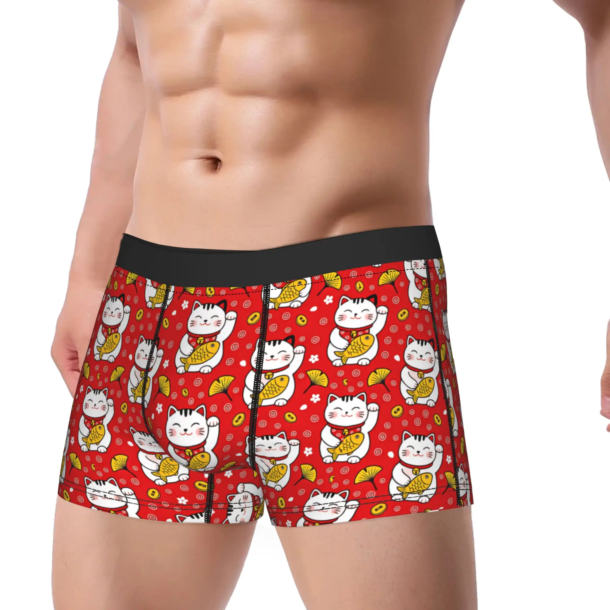Maneki Nekos Cats Underwear  Customs Boxer Shorts High Quality Man Panties Comfortable Shorts Briefs Gift