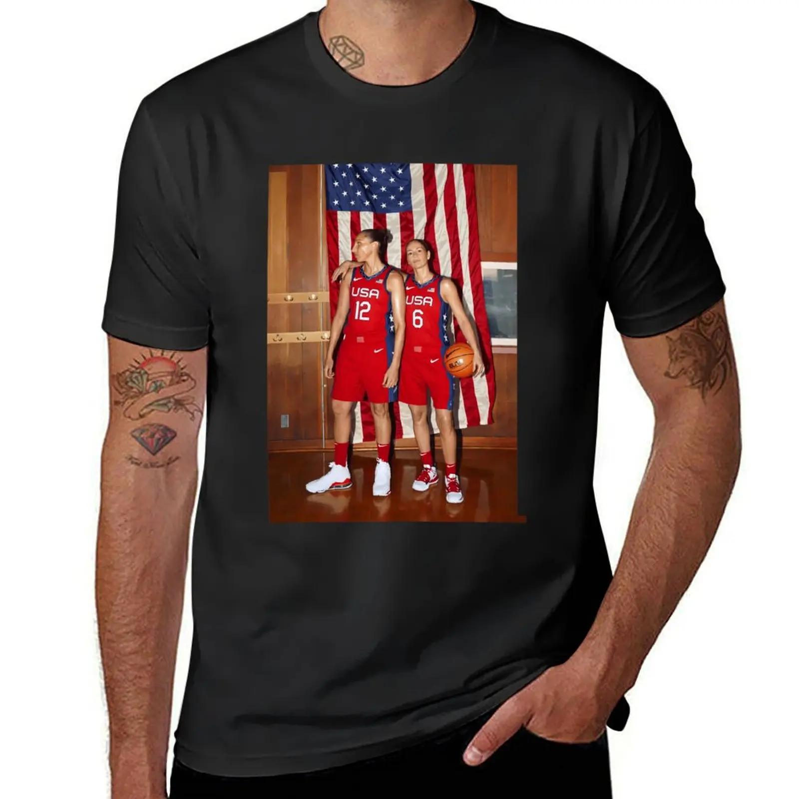 Sue Bird Diana Taurasi Team USA Basketball Scoop T-Shirt graphics vintage t shirts for men graphic