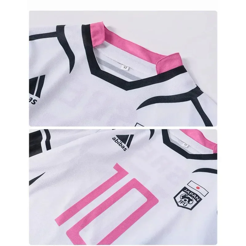 تأثيري أنيمي الأزرق قفل الرياضة زي Sae Shidou Aiku U20 كرة القدم كرة القدم للجنسين الأبيض فريق موحد فستان الهالوين حتى حفلة H41