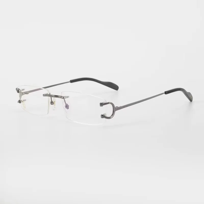 

Business pure titanium frameless glasses frame plate temple high quality pure titanium myopia glasses