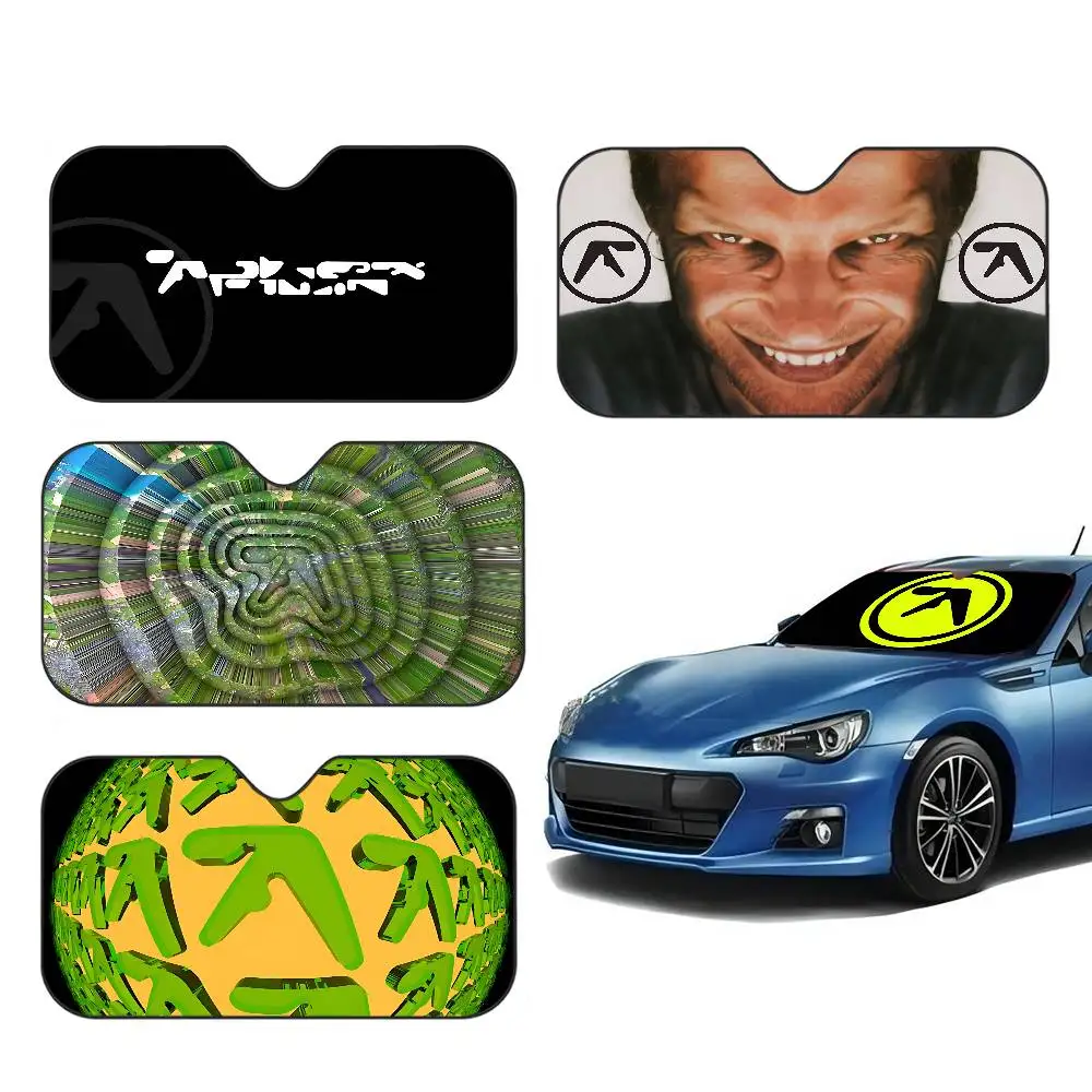 

A-Aphex Twin Car Sunshade Shield Windshield Window Sun Blocker Cover Interior Protection For Truck SUV Visor Universal