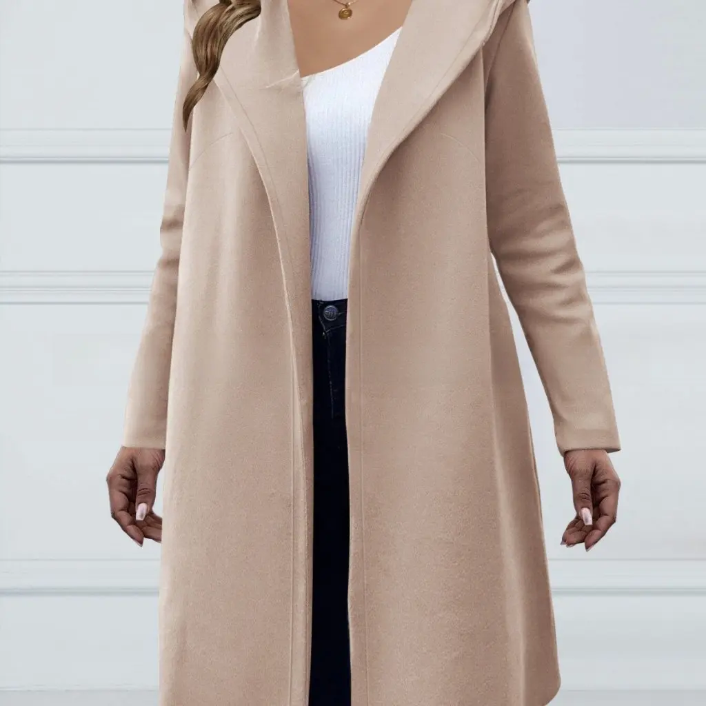 

European And American Women's Fashion Casual Thick Woolen Coat Solid Color Autumn Winter Ladies Outerwear