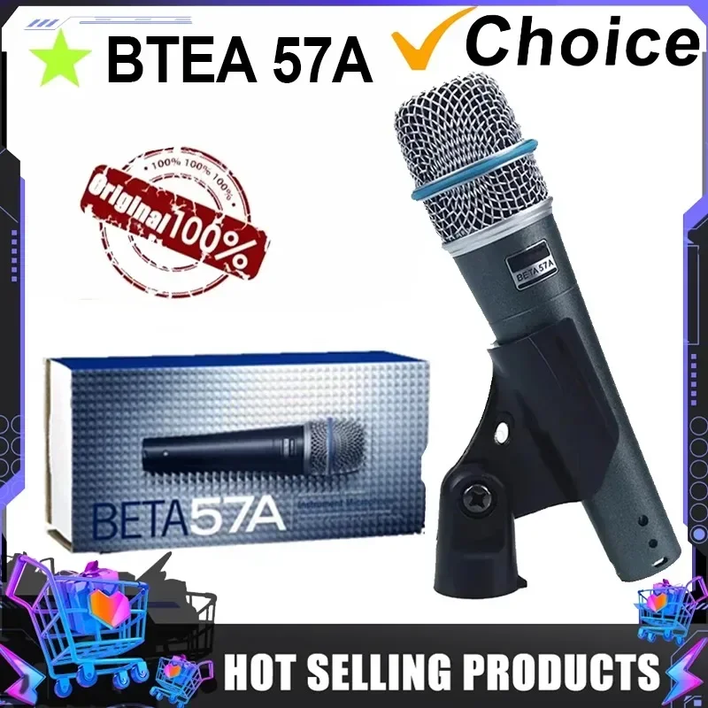 VIKEFON BETA 57A Wired Microphone Dynamic Cardioid Studio Home Record Handle Mic for Karaoke Music Stage Performance Live Mic