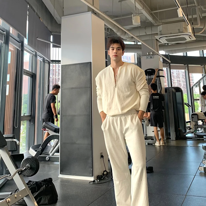 

Мужская толстовка American Sle на молнии с длинным рукавом для весны и осени, спортивная повседневная свободная молодежная модная футболка