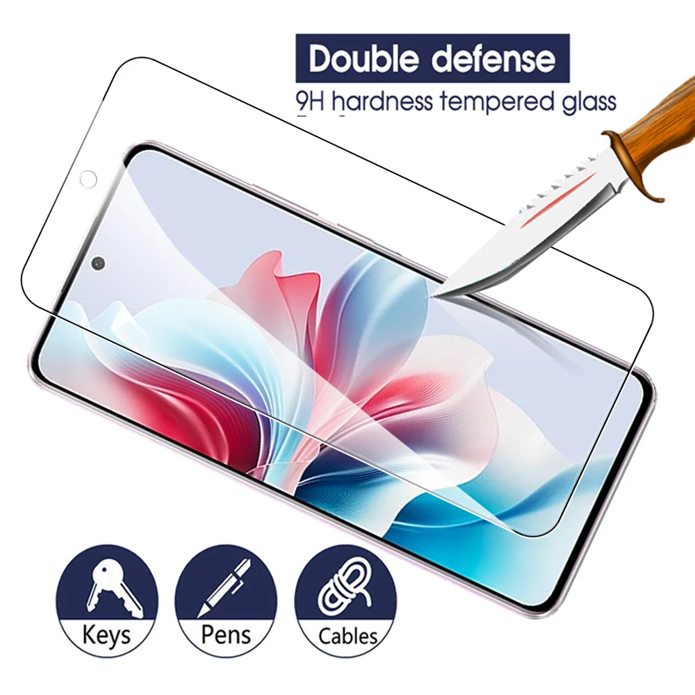 Oppo Reno11 F 5G 용 강화 필름 보호 유리 케이스, 6.7 인치 화면 보호기, 3 개