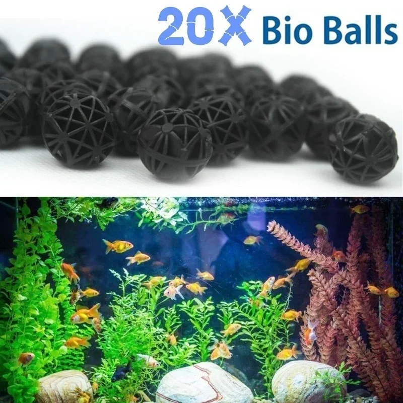20Pcs Aquarium Pond Bio Balls 16/26/36mm Fish Tank Filter Media Marine Sum(16mm)