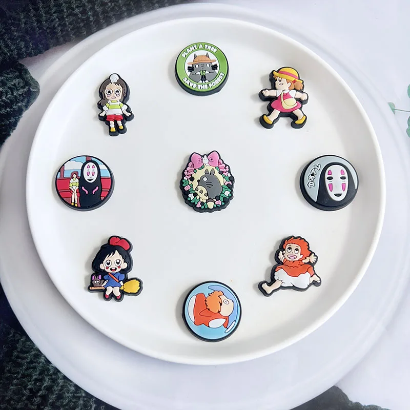 16-100PCS Japanese Totoro Animation Shoes Charm Decorations PVC Decoration High quality Detachable Waterproof For Party Gifts
