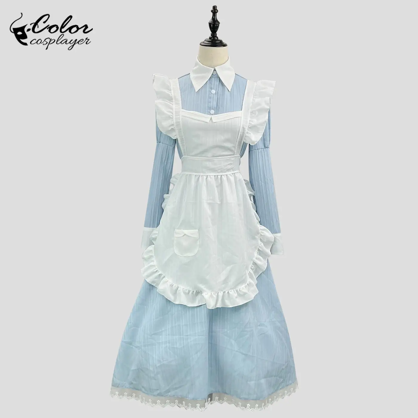 Cosplayer Vintage Maid Butler Dress, Traje de manga comprida, Servo café vestido avental, Halloween Party Clothing, Cor