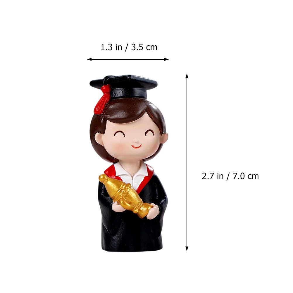 Baking Cake Decoration Graduation Decors Cartoon Topper Gifts Sculpture The Party Supply Hat Little Girl