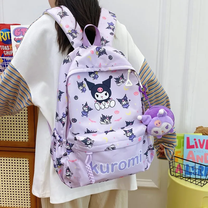 Kawaii Sanrio Backpack Cartoon Kuromi Cinnamoroll School Bag Hello Kitty Melody Shoulder Bag School Supplies Children\'s Gifts