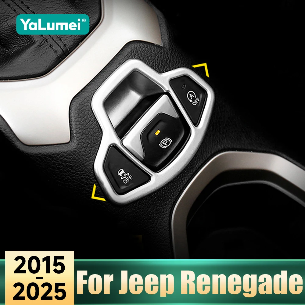 For Jeep Renegade BU 2015-2018 2019 2020 2021 2022 2023 2024 2025 ABS Car Electronic Handbrake Button Panel Trim Cover Sticker