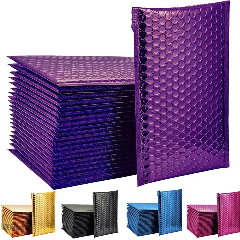 Envio de Sacos Acolchoados, Produtos Bubble Mailer, Pequeno Pacote de Embalagem Suprimentos, Negócio Roxo, Para Envelopes Mailers, 100Pcs