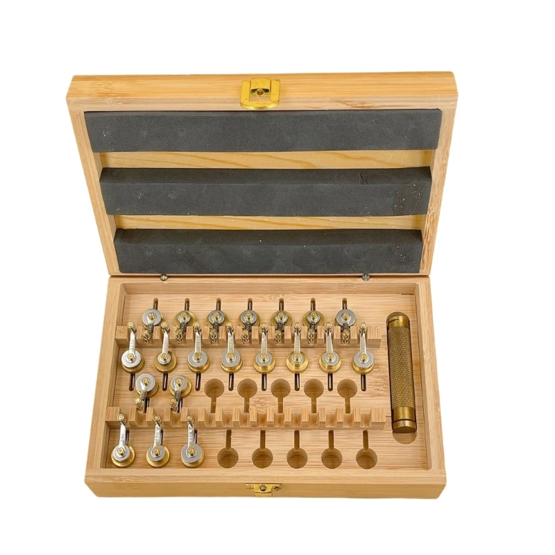 

20Type Professional Watch Mainspring Winder Kits Tool with Wooden Storage Box