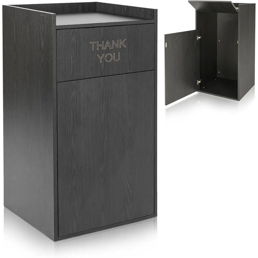 

Commercial Trash Can 40 Gallon, Garbage Receptacle Indoor with Tray Holder for Restaurants, Cafeterias (Black)