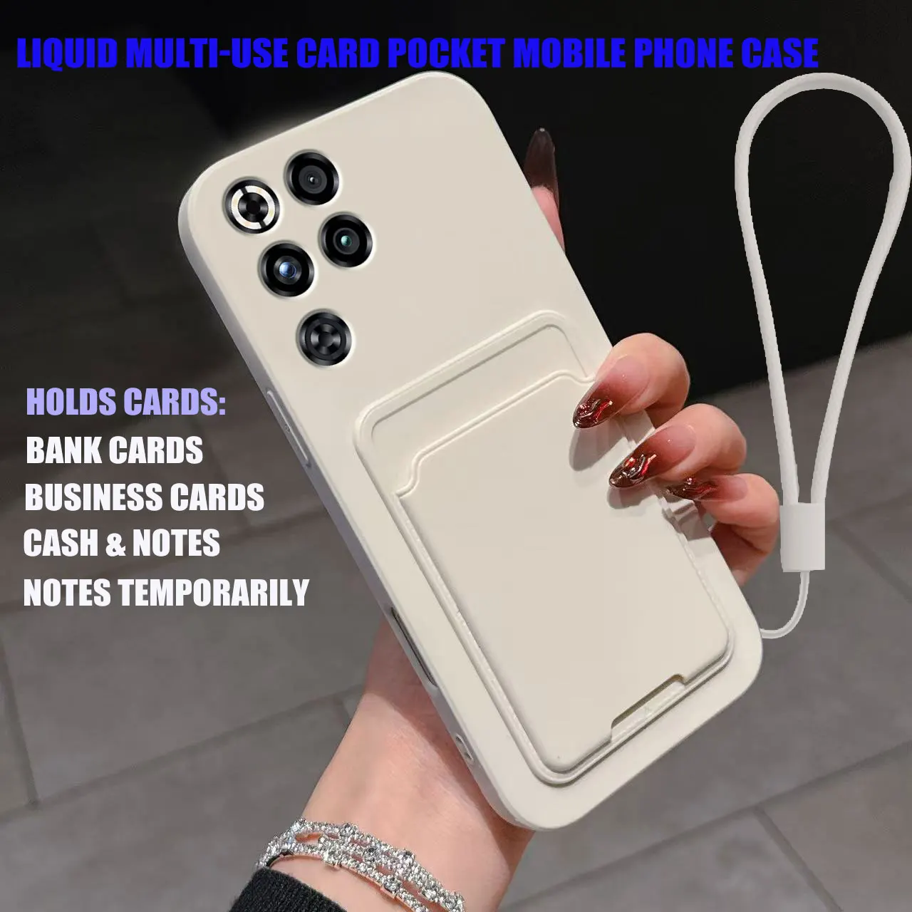 Case for ZTE nubia RedMagic 11 Pro 10 Liquid Silicone Card Holder Soft Phone Skin Cover 10 Shockproof Back Pocket Wallet Funda