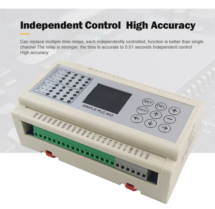 Huaqingjun 16 Inputs 16 Outputs Transistor Output PLC Programmable Logic Contoller for Air Cylinder