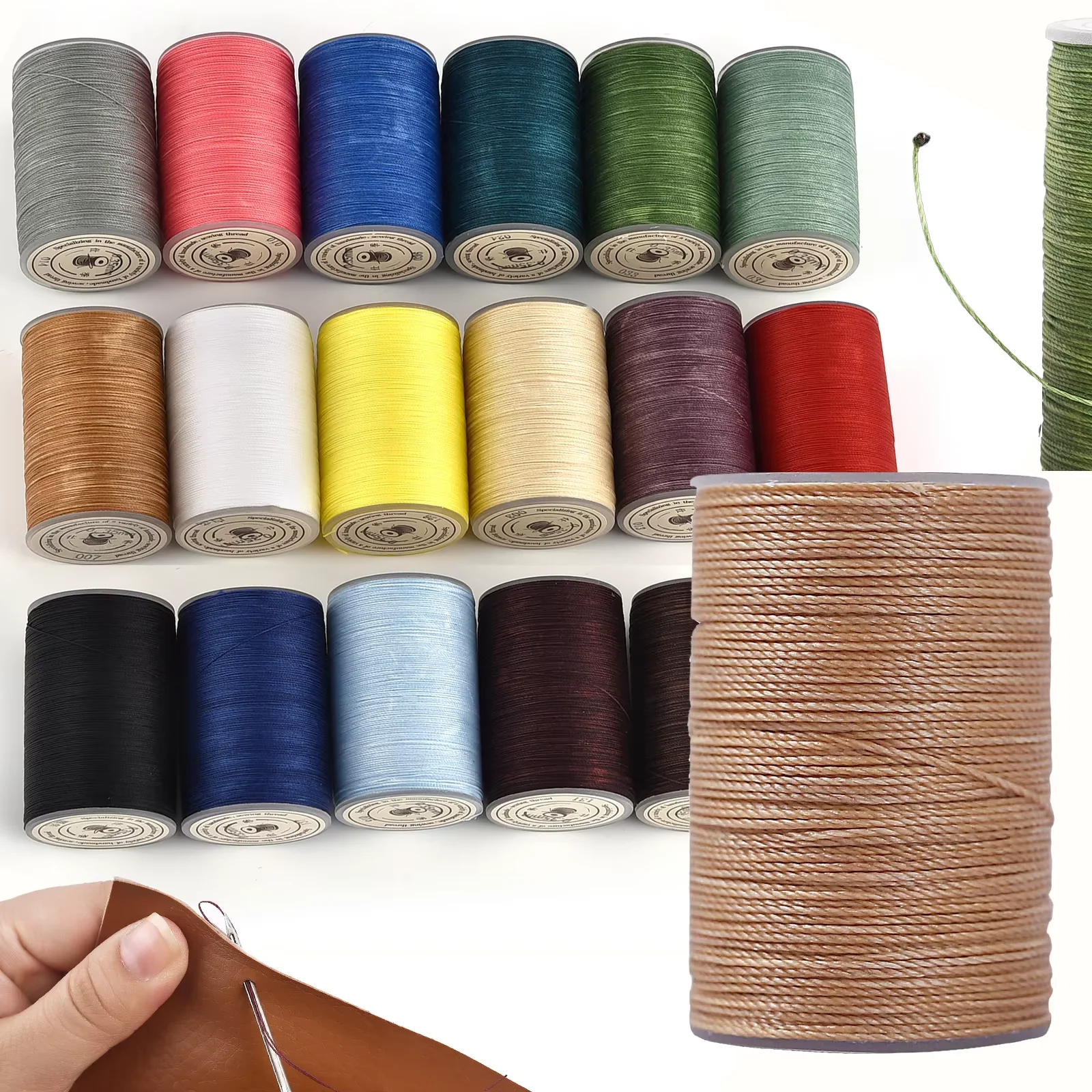 0.45mm-80m 40 Colors Polyester Waxed Line Leather Craft Sewing Wax Thread Cord Round Leather Sewing Wax Thread DIY