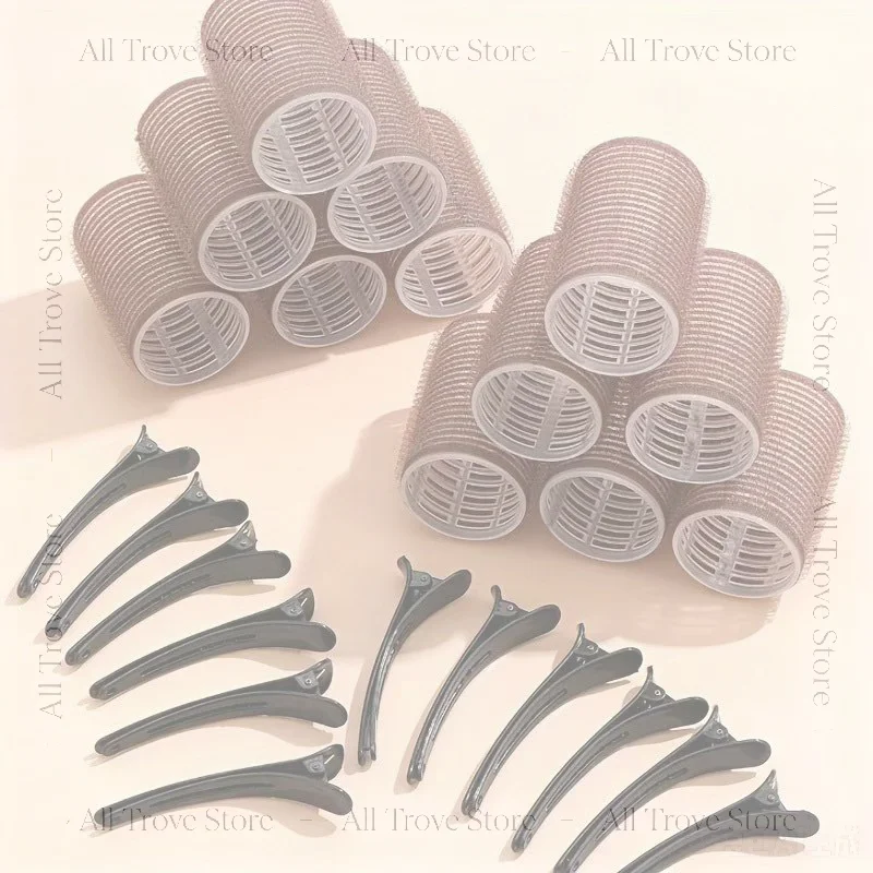 24 pièces/ensemble Bigoudis auto-adhésifs sans chaleur, Pinces à cheveux pour boucles sans chaleur, Volume pour franges, Outils de coiffure DIY